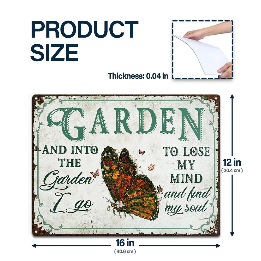 Wander Prints Gift For Gardening Lovers - Butterfly Rustic Metal Signs - Yard Decor, Birthday, Housewarming Gift AZCS - Image 2