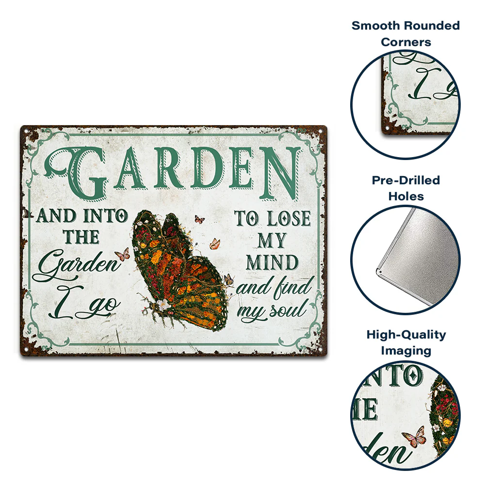 Wander Prints Gift For Gardening Lovers - Butterfly Rustic Metal Signs - Yard Decor, Birthday, Housewarming Gift AZCS - Image 3