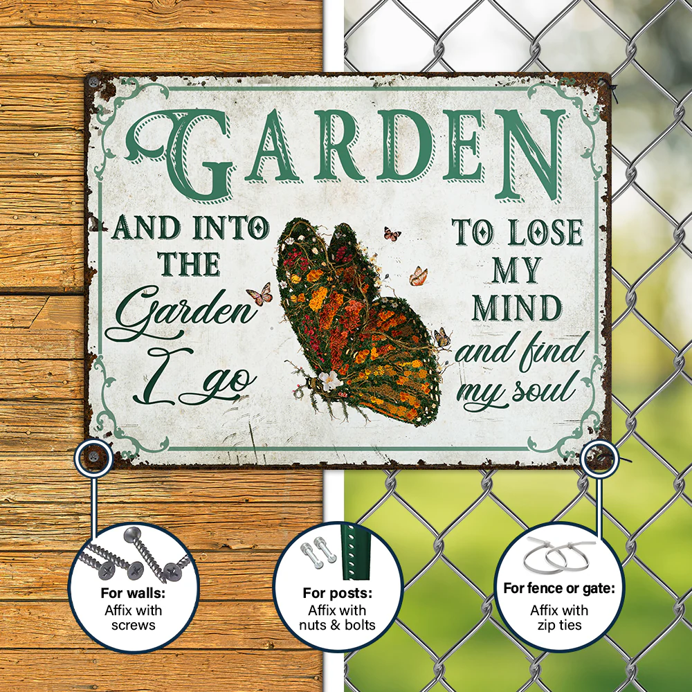 Wander Prints Gift For Gardening Lovers - Butterfly Rustic Metal Signs - Yard Decor, Birthday, Housewarming Gift AZCS - Image 5