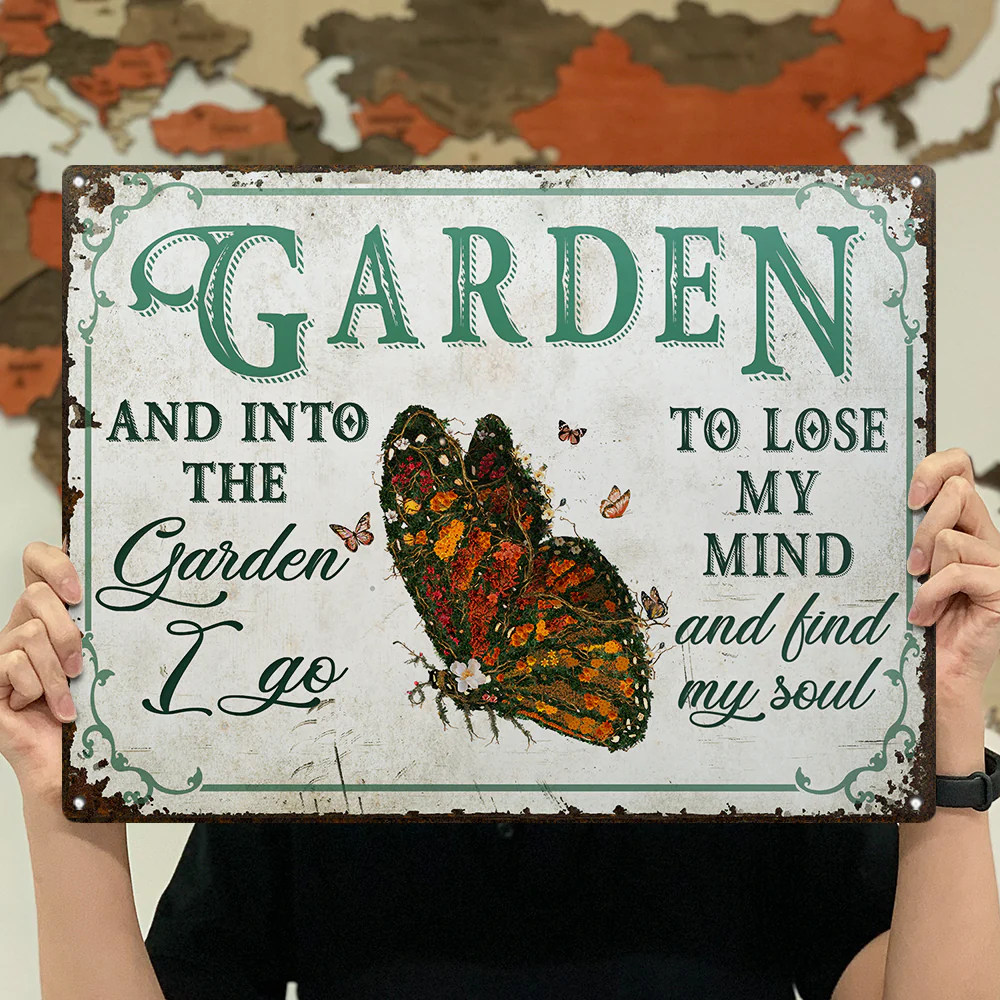Wander Prints Gift For Gardening Lovers - Butterfly Rustic Metal Signs - Yard Decor, Birthday, Housewarming Gift AZCS - Image 6