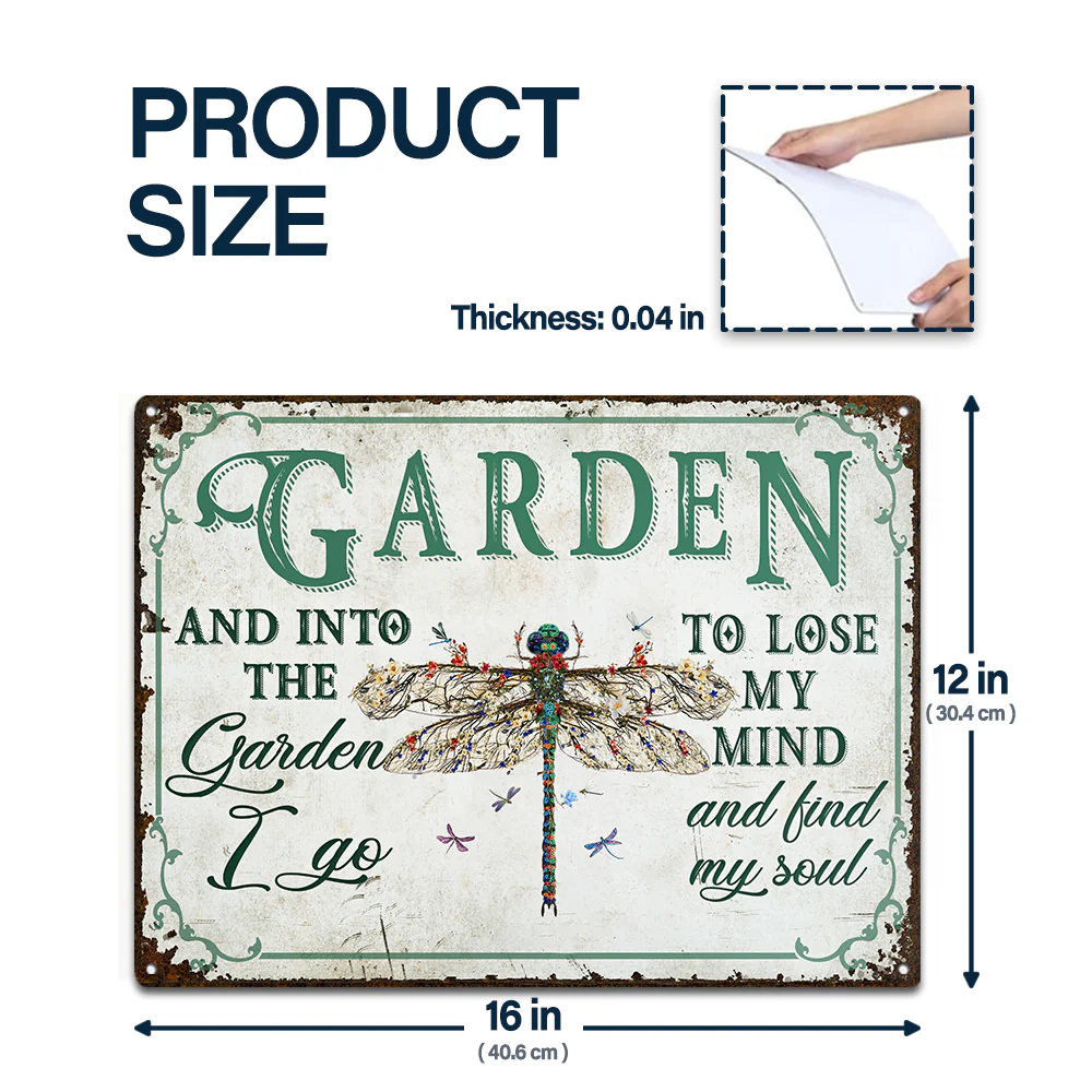 Wander Prints Gift For Gardening Lovers - Dragonfly Rustic Metal Signs - Yard Decor, Birthday, Housewarming Gift AZCS - Image 2