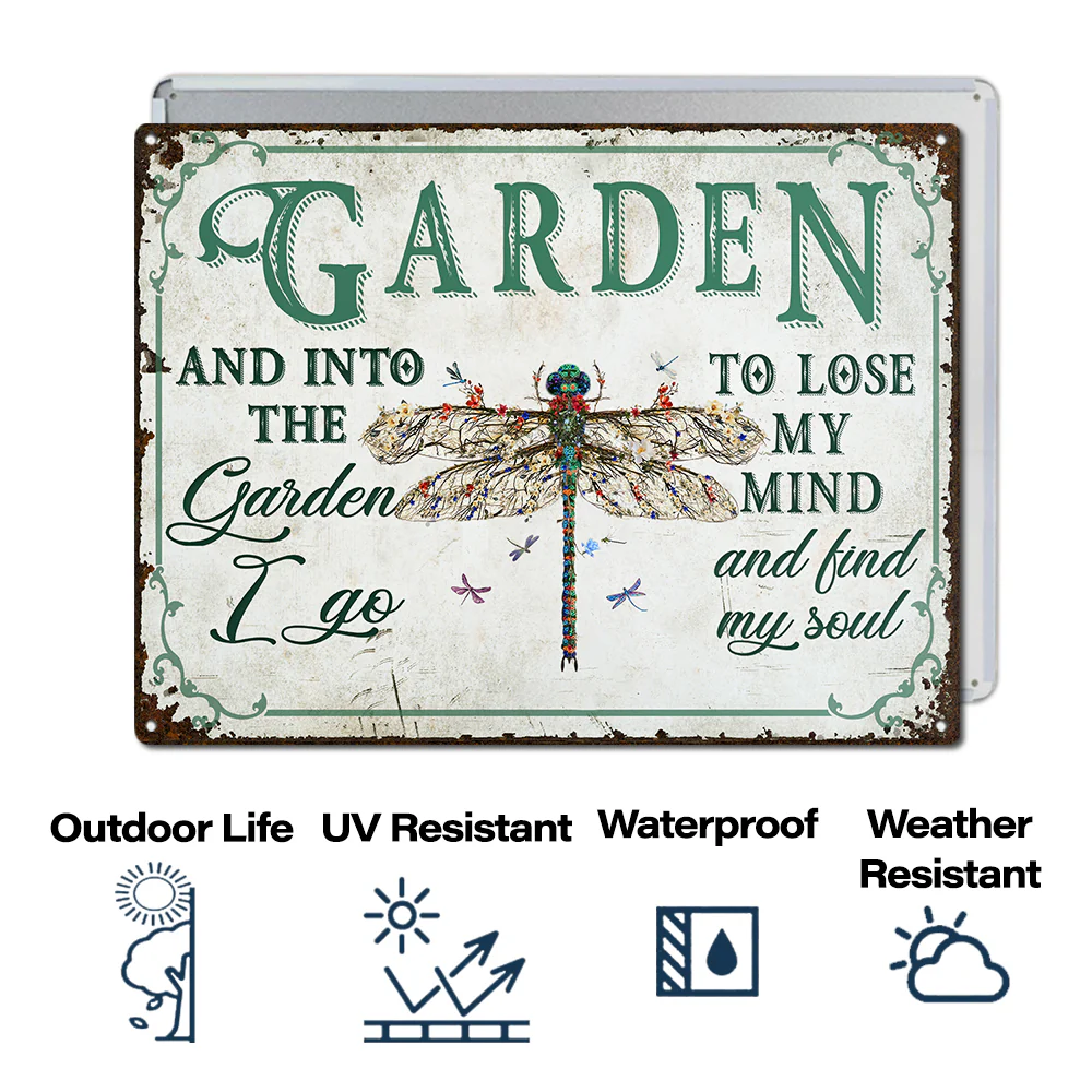 Wander Prints Gift For Gardening Lovers - Dragonfly Rustic Metal Signs - Yard Decor, Birthday, Housewarming Gift AZCS - Image 4