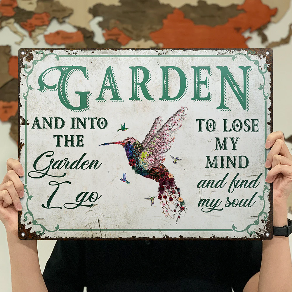 Wander Prints Gift For Gardening Lovers - Hummingbird Rustic Metal Signs - Yard Decor, Birthday, Housewarming Gift AZCS - Image 6