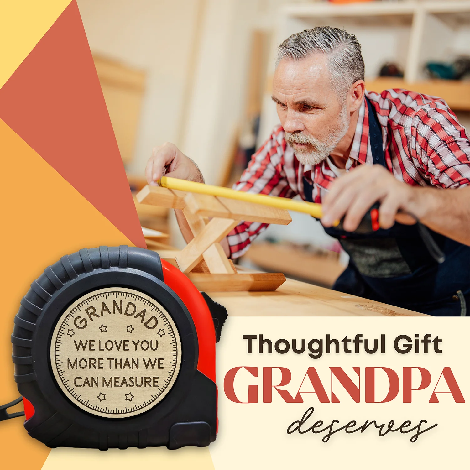 Wander Prints Gift For Grandad - We Love You More Than We Can Measure Tape Measure - Father’s Day, Birthday, Christmas Gift AZCS - Image 3