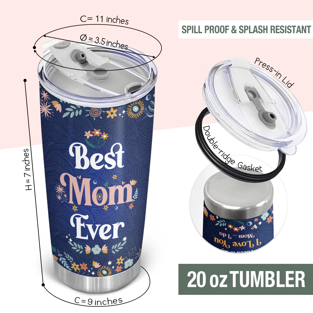 Wander Prints Gift For Mom - Best Mom Ever - 20oz Insulated Tumbler - Mother's Day, Birthday Gift AZCS - Image 2