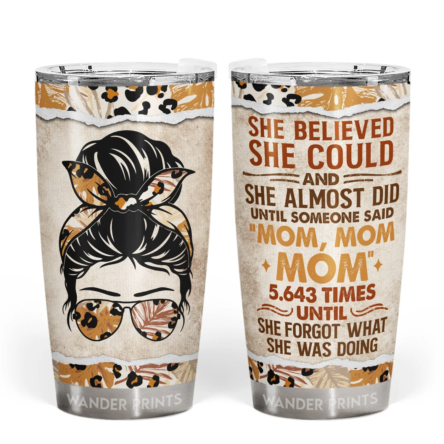 Wander Prints Mother Gifts, Gifts For Mother-in-law, Step Mom, Grandma, Mother's Day, Birthday Gifts - She Believed She Could And She Almost Did - Gift For Mom - Custom Tumbler, Travel Cup, Insulated 20oz Cup - Image 3