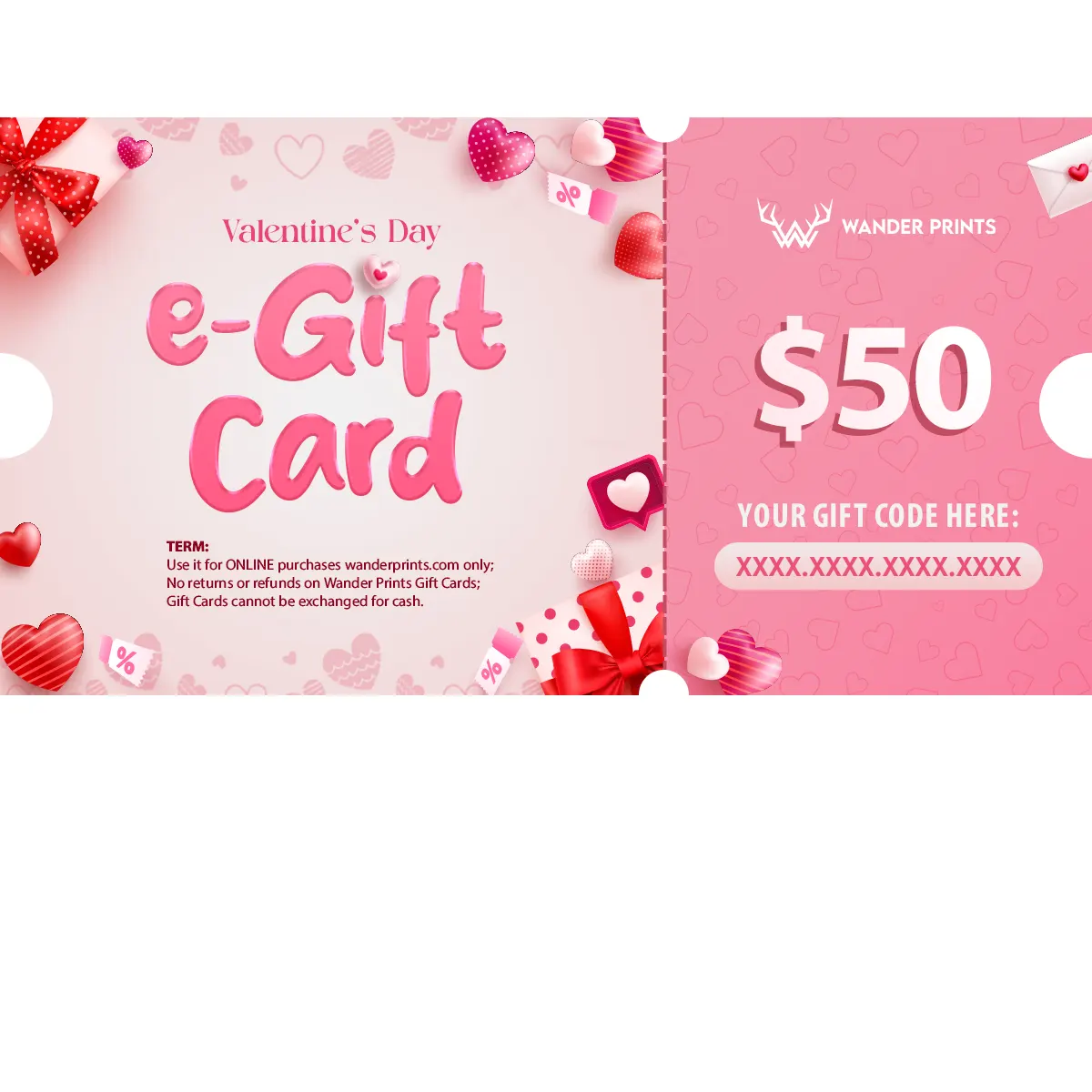 Wander Prints Valentine’s Day e-Gift Card - Image 2