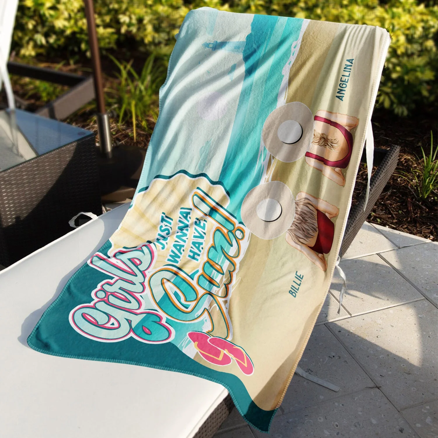 Wanna Have Some Sun - Personalized Beach Towel - Image 3