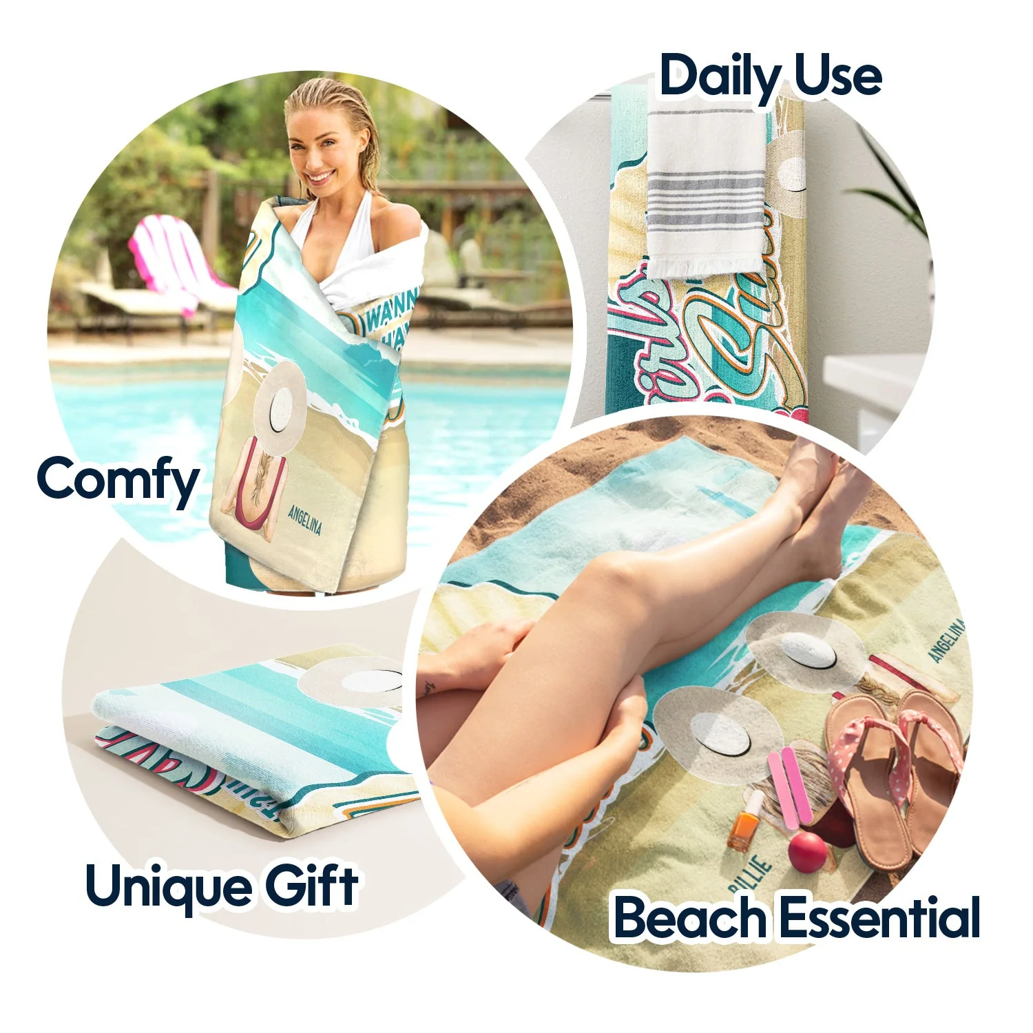 Wanna Have Some Sun - Personalized Beach Towel - Image 5