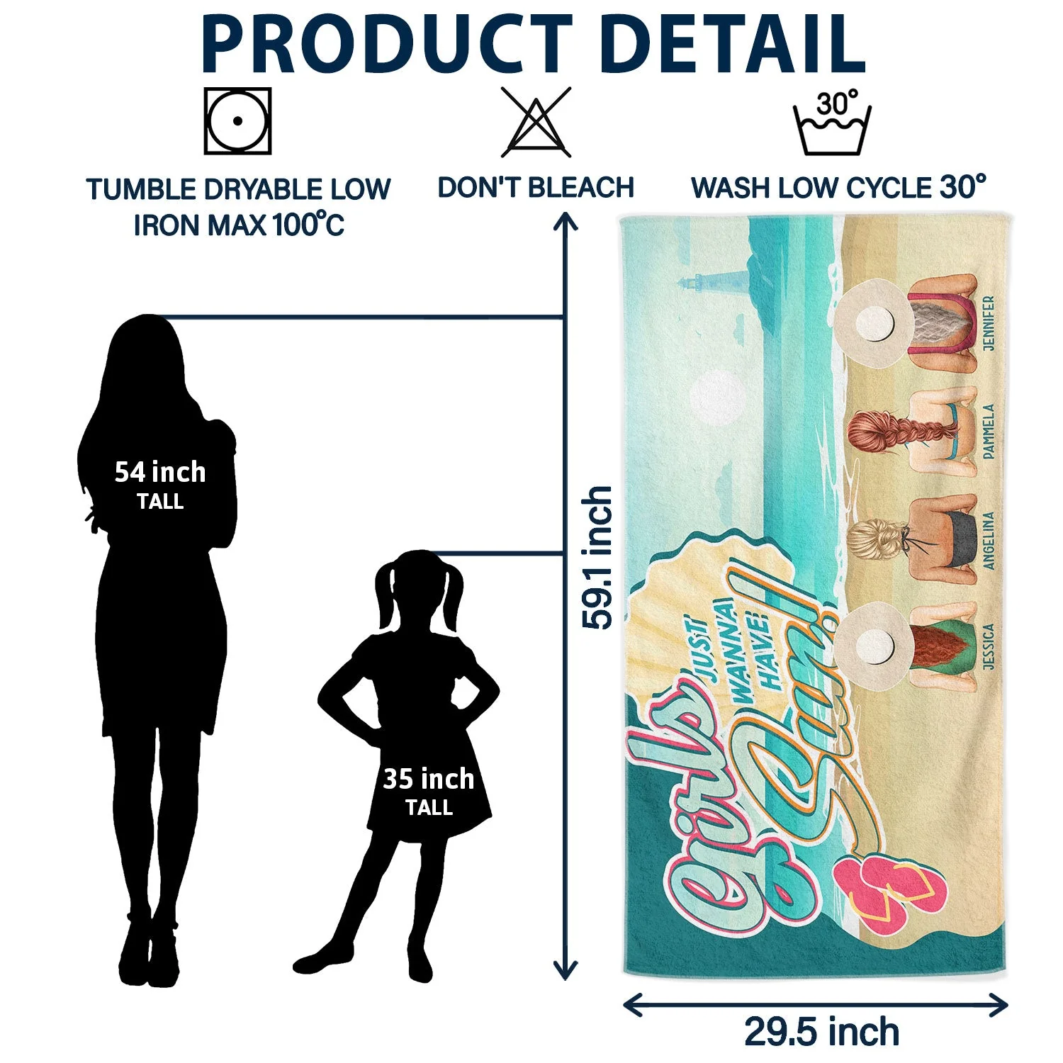 Wanna Have Some Sun - Personalized Beach Towel - Image 6