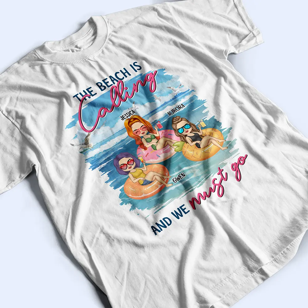 Warning The Girls Are Drinking Again Summer Beach Vibe - Personalized T Shirt - Image 3