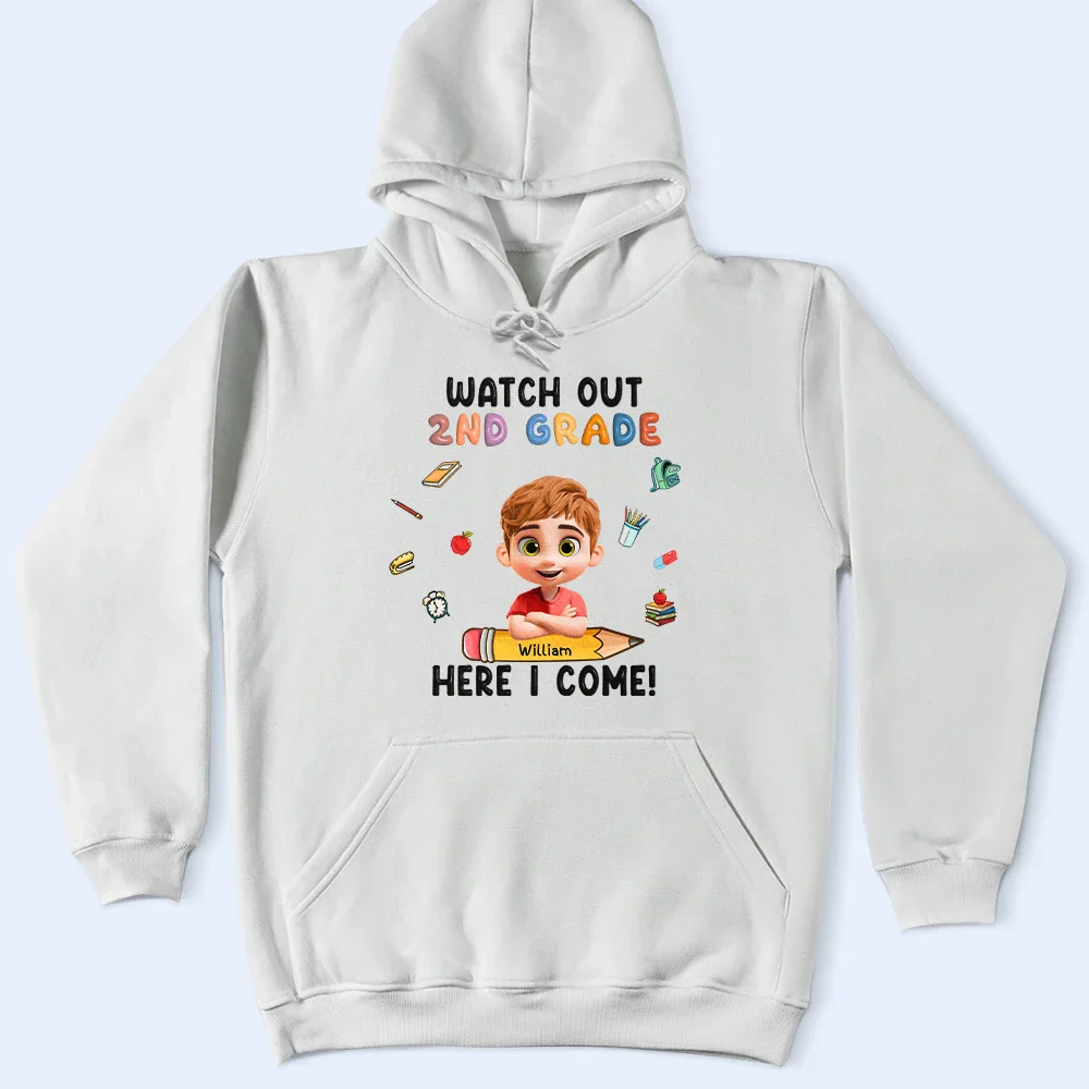Watch Out Kindergarten Here I Come - Personalized T Shirt - Image 4