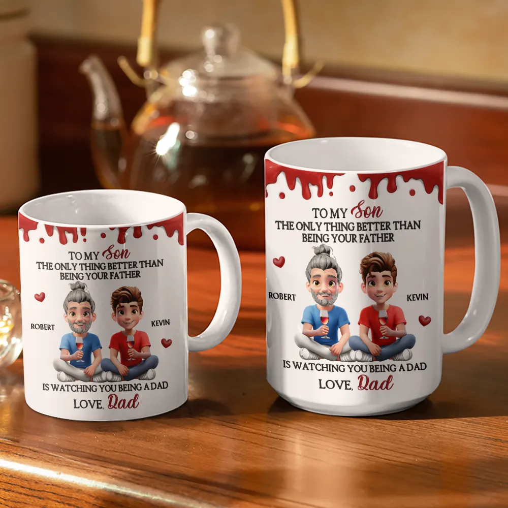 Watching You Be A Mom - Personalized White Edge-to-Edge Mug - Image 3