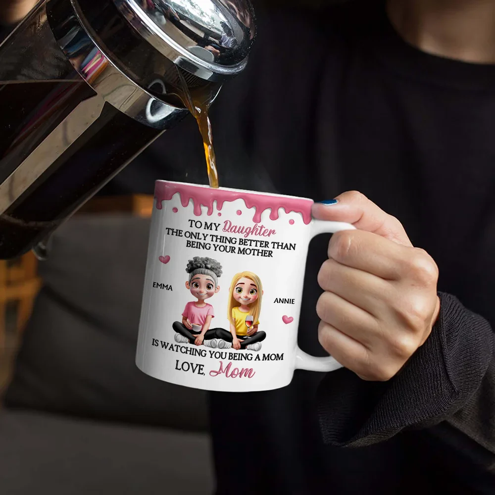 Watching You Be A Mom - Personalized White Edge-to-Edge Mug - Image 4