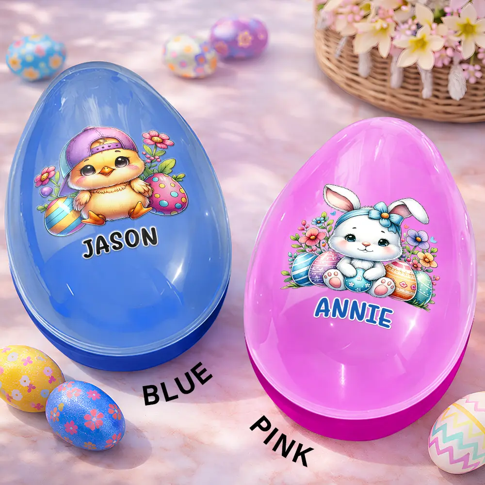 Watercolor Bunny Chick - Personalized Fillable Egg - Image 2