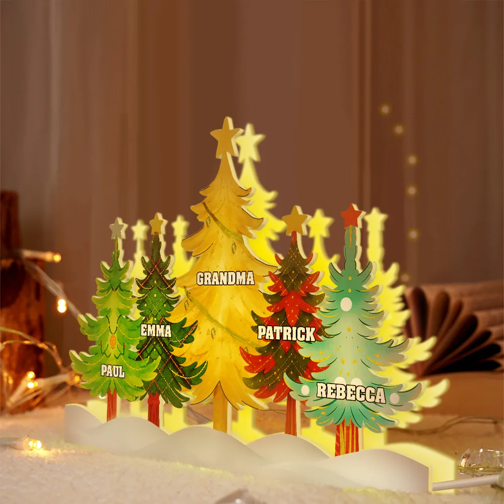 Watercolor Christmas Tree - Personalized Custom Shaped Light Box - Image 4