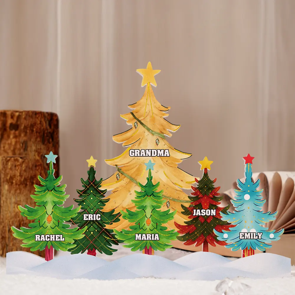 Watercolor Christmas Tree - Personalized Custom Shaped Light Box - Image 5
