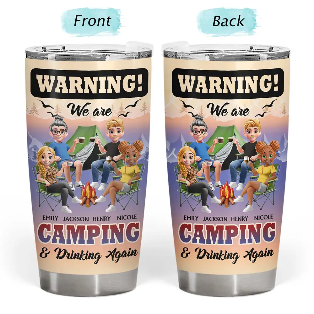 We Are Camping & Drinking Again! - Personalized Tumbler - Image 3