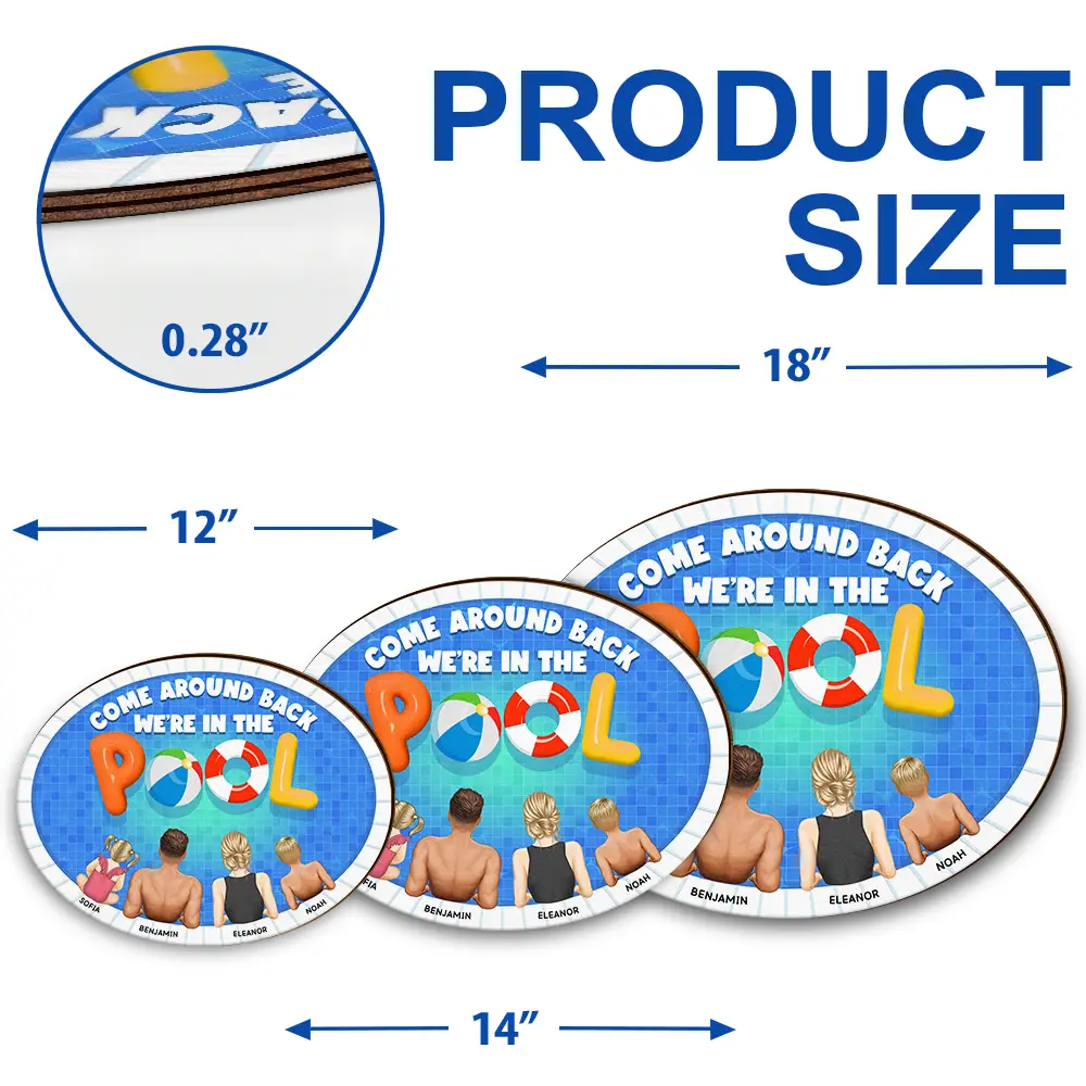 We Are In The Pool - Personalized Custom Shaped Wood Sign - Image 5