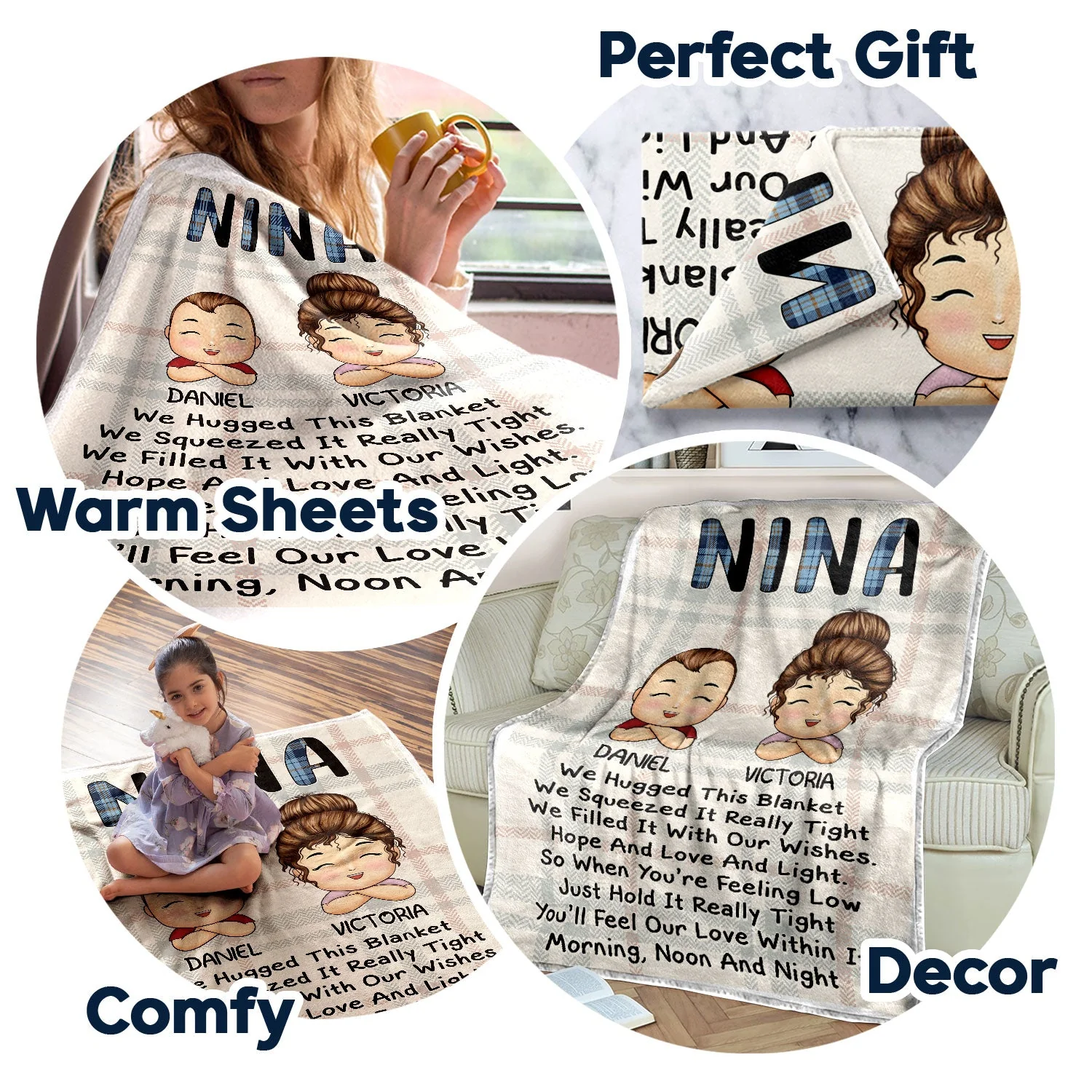 We Filled It With Our Wishes - Loving Gifts For Grandma, Grandmother, Mom - Personalized Fleece Blanket - Image 5