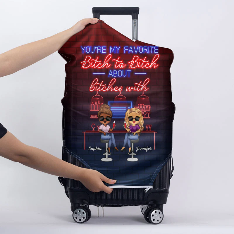 We Go Together Like Drunk and Disorderly Best Friends - Bestie BFF Gift - Personalized Custom Luggage Cover - Image 5