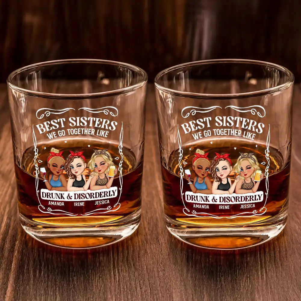 We Go Together Like Drunk And Disorderly - Personalized Whiskey Glass - Image 2