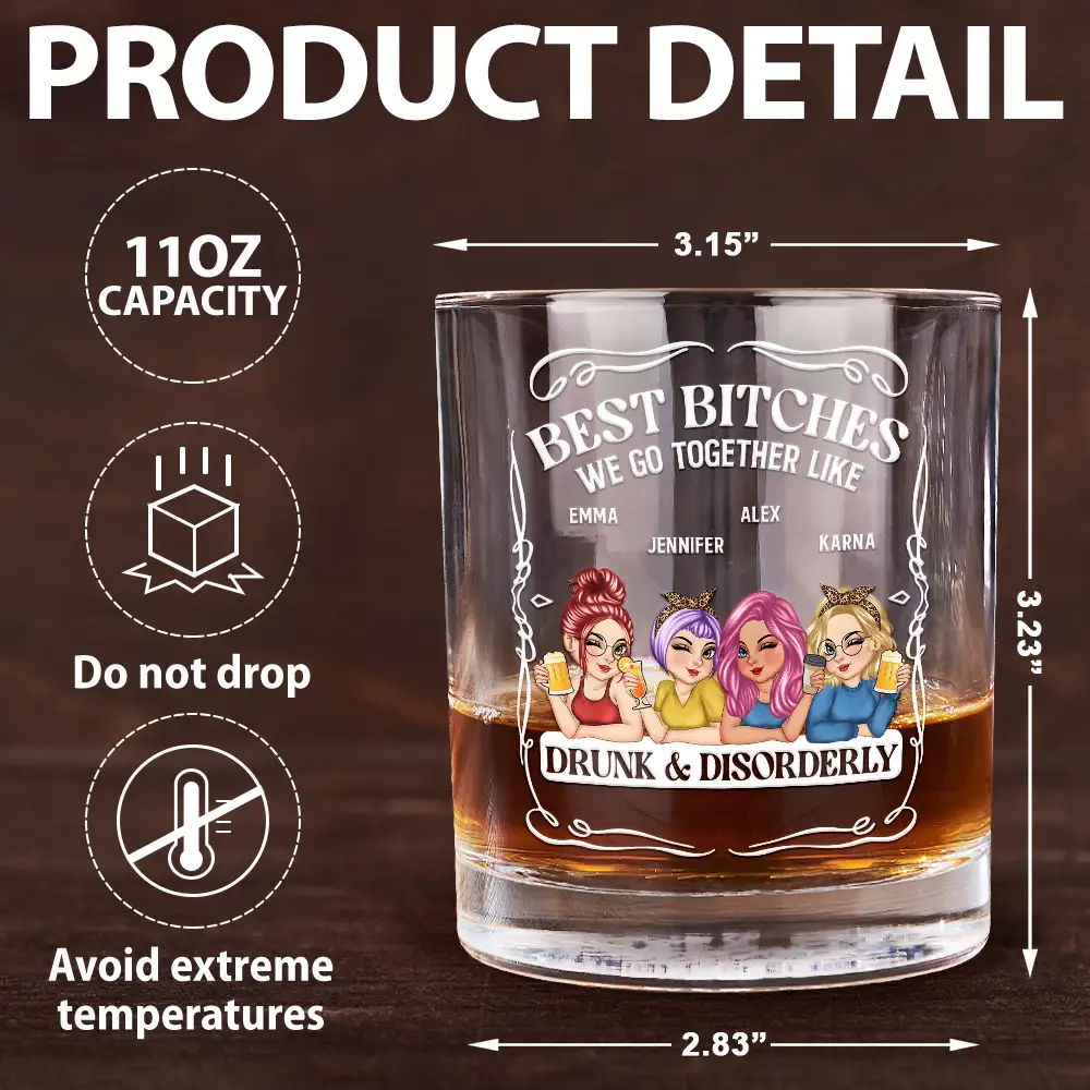 We Go Together Like Drunk And Disorderly - Personalized Whiskey Glass - Image 5