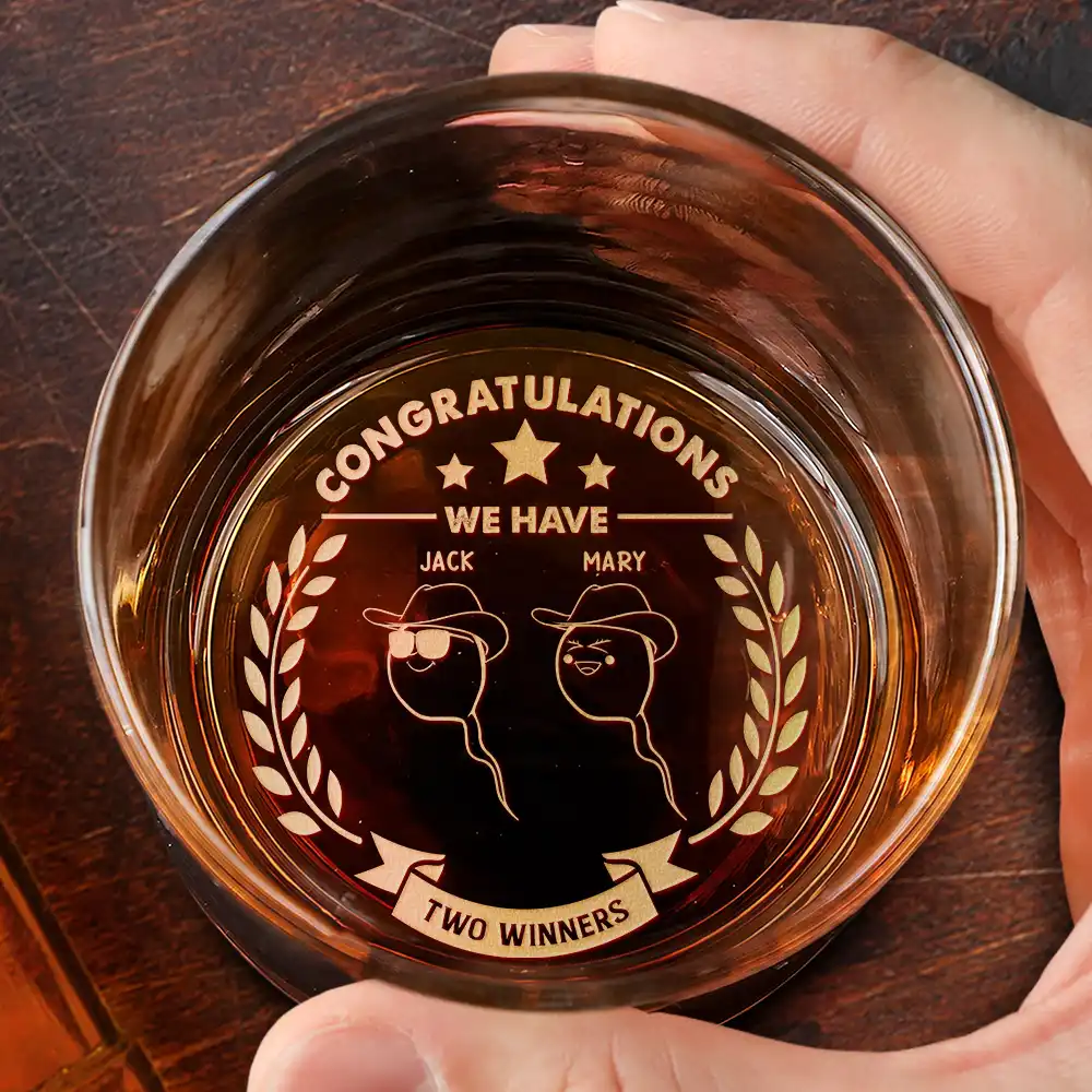 We Have Two Winners - Personalized Engraved Whiskey Glass