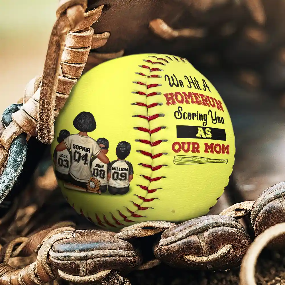 We Hit A Homerun Scoring As Our Mom - Personalized Baseball, Softball - Image 4