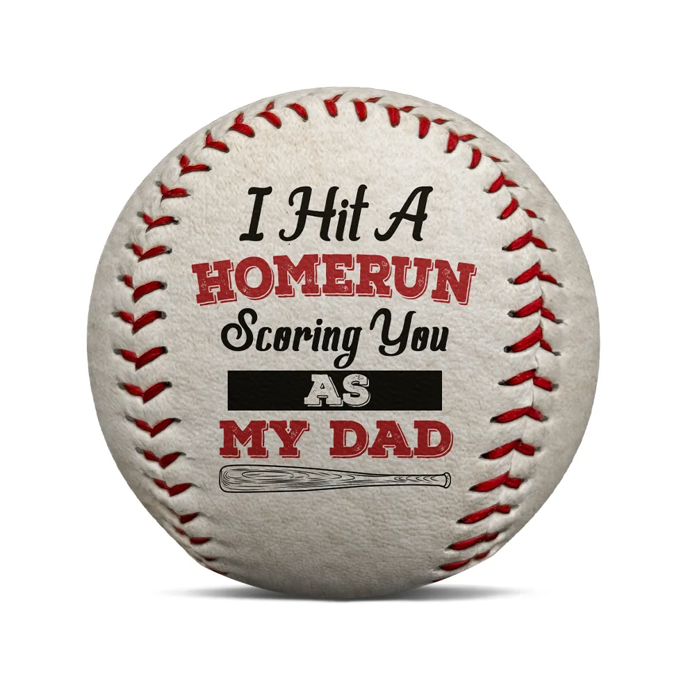 We Hit A Homerun Scoring You As Our Dad Fist Punch - Personalized Baseball, Softball - Image 2