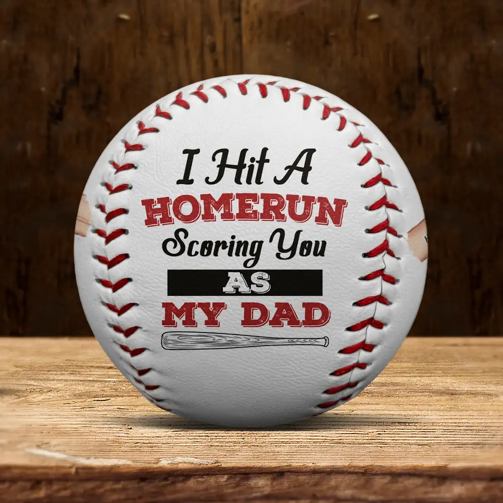 We Hit A Homerun Scoring You As Our Dad Fist Punch - Personalized Baseball, Softball - Image 5