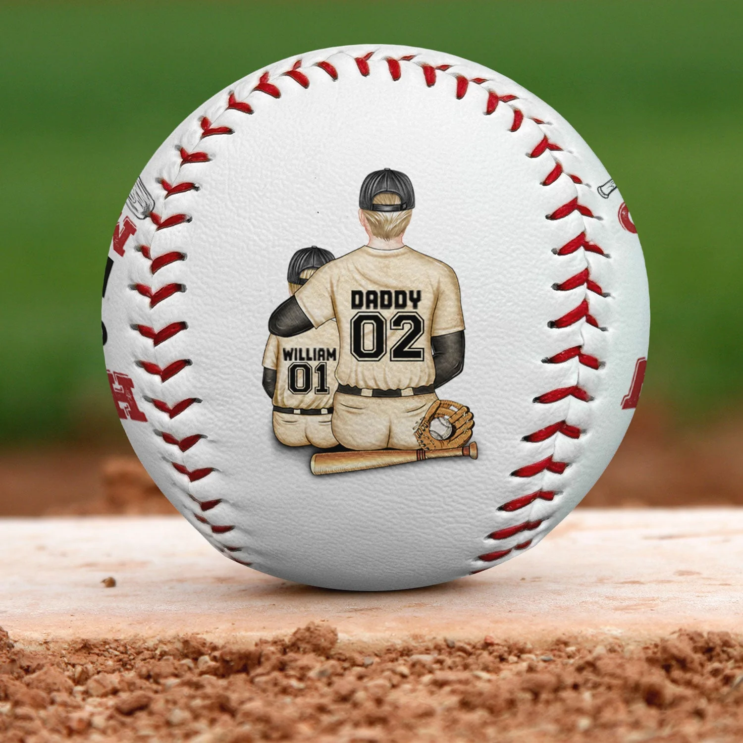 We Hit A Homerun Scoring You As Our Dad - Personalized Baseball, Softball - Image 3