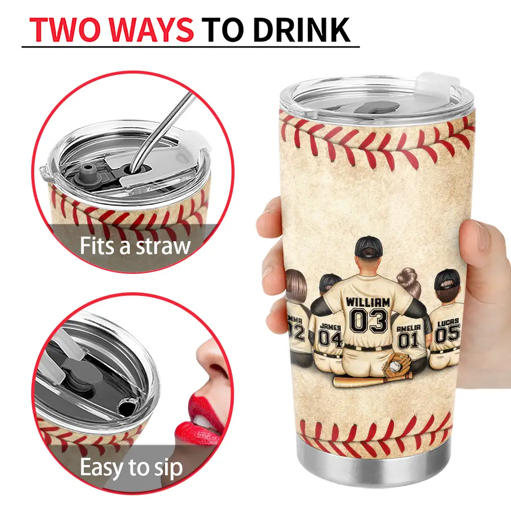 We Hit A Homerun Scoring You As Our Dad - Personalized Tumbler - Image 4