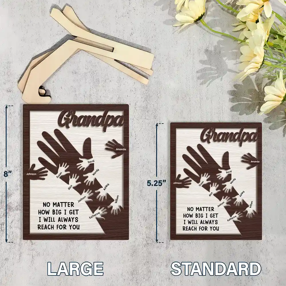 We Hold Our Hands Together And Forever - Personalized 2-Layered Wooden Plaque With Stand - Image 5