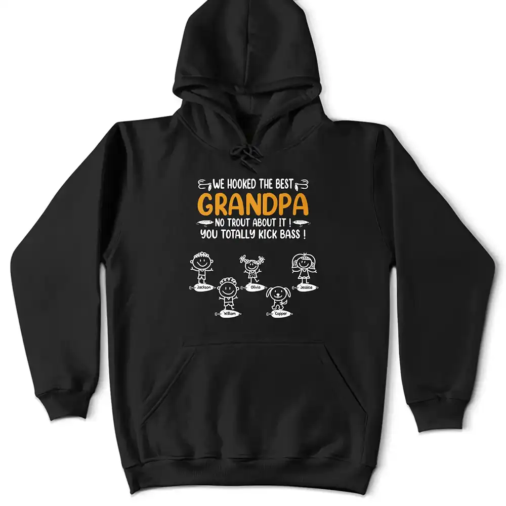We Hooked The Best Dad Fishing - Personalized T Shirt - Image 4