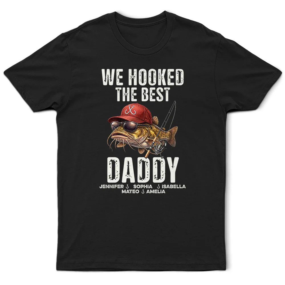 We Hooked The Best Dad Grandpa - Personalized T Shirt - Image 2