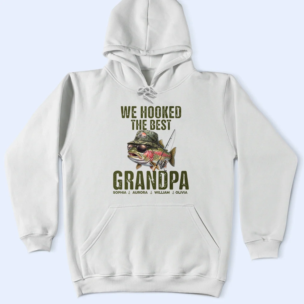 We Hooked The Best Dad Grandpa - Personalized T Shirt - Image 5