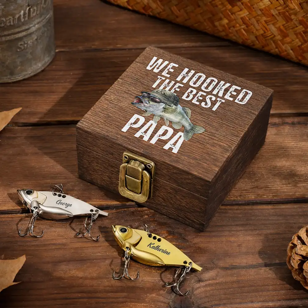 We Hooked The Best Dad - Personalized Metal Fish Lure Set - Image 2