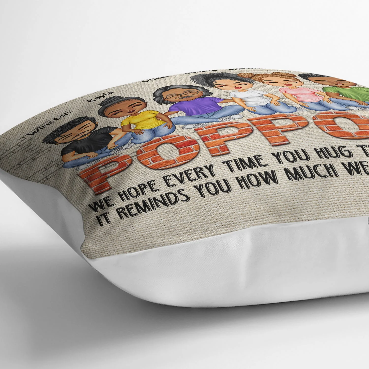 We Hope Every Time You Hug This Pillow - Birthday, Loving Gift For Dad, Father, Grandpa - Personalized Custom Pillow - Image 3