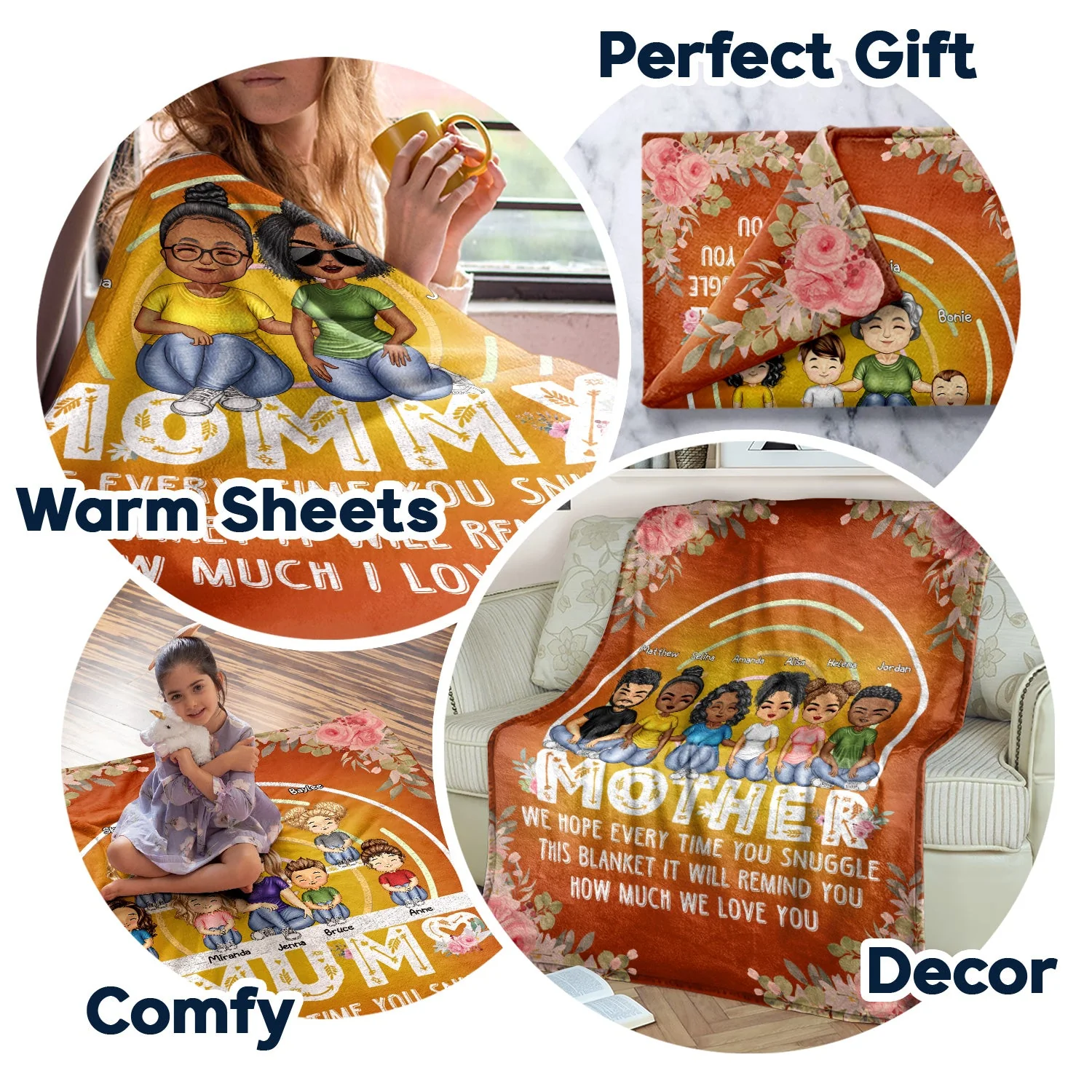 We Hope Every Time You Snuggle This Blanket - Birthday, Loving Gift For Mom, Mother, Grandma, Grandmother - Personalized Custom Fleece Blanket - Image 5