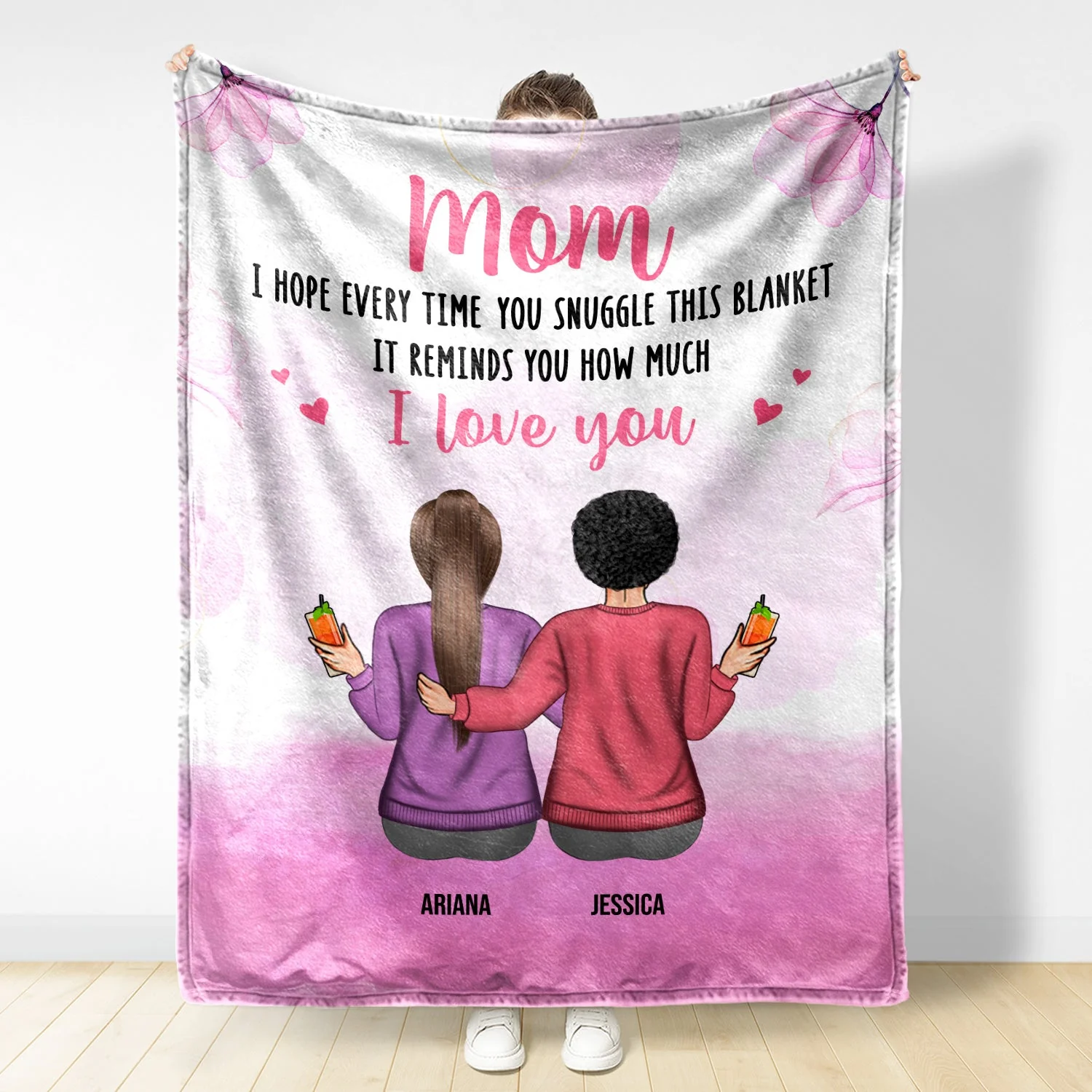 We Hope Every Time You Snuggle This Blanket - Gift For Mom, Grandma - Personalized Custom Fleece Blanket - Image 2