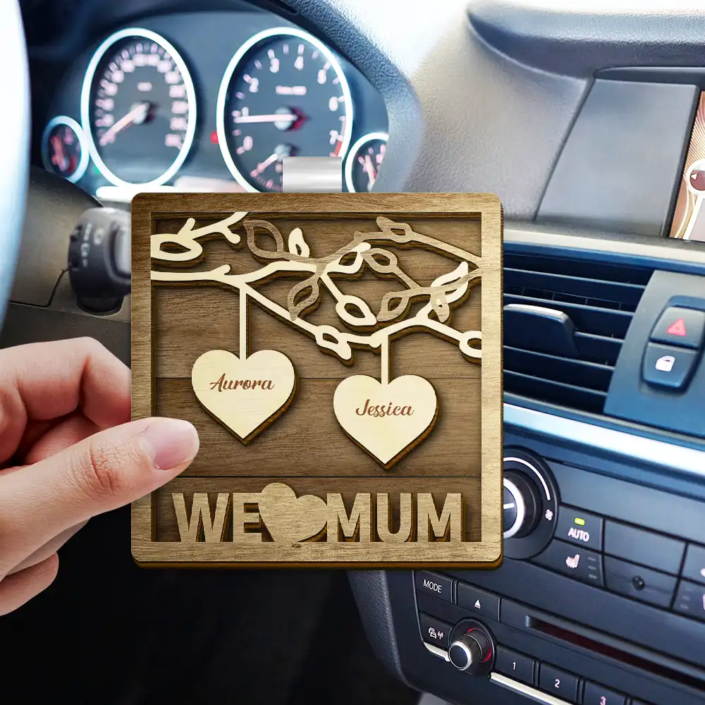 We Love Mom Dad - Personalized Custom Shaped Car Visor Clip - Image 3