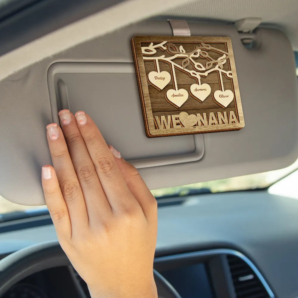 We Love Mom Dad - Personalized Custom Shaped Car Visor Clip - Image 4