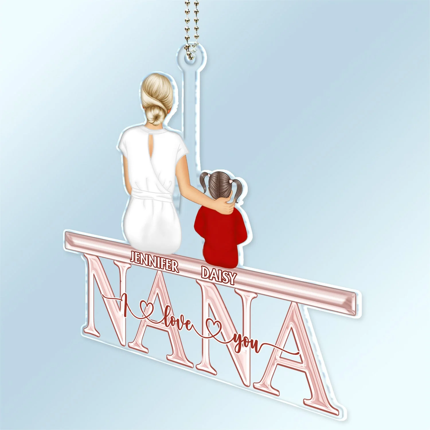 We Love You - Loving Gift For Mother, Grandma, Grandmother - Personalized Acrylic Car Hanger - Image 2