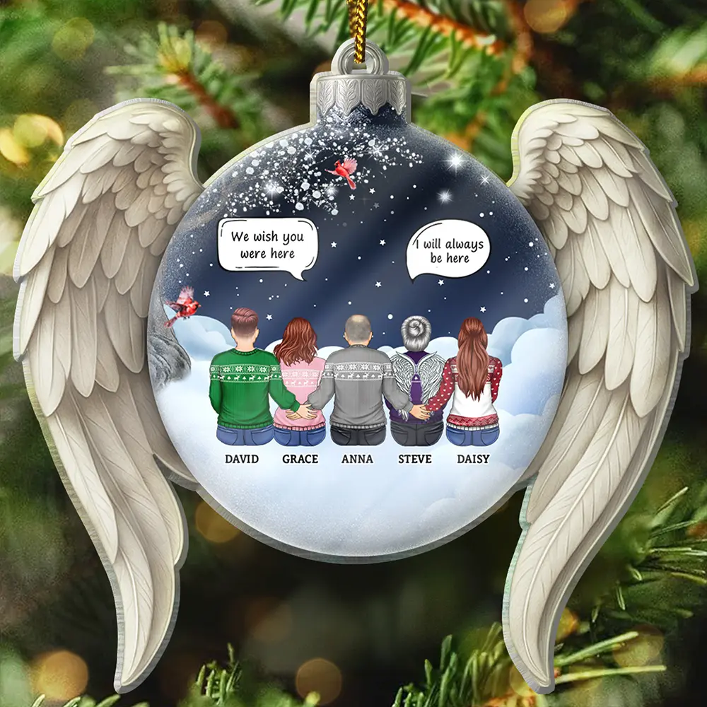 We Miss You Family Memorial - Personalized Custom Shaped Acrylic Ornament - Image 2