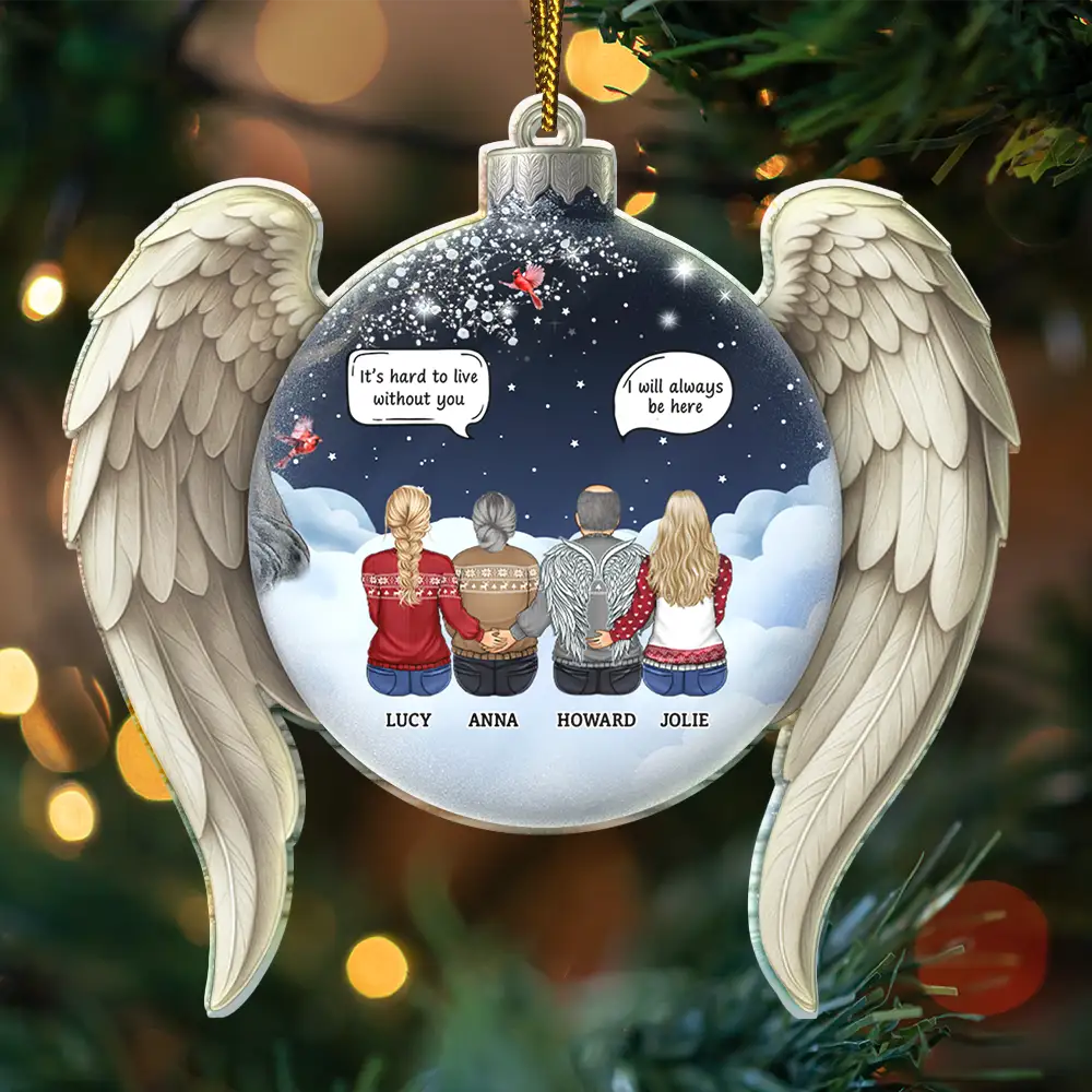 We Miss You Family Memorial - Personalized Custom Shaped Acrylic Ornament - Image 4