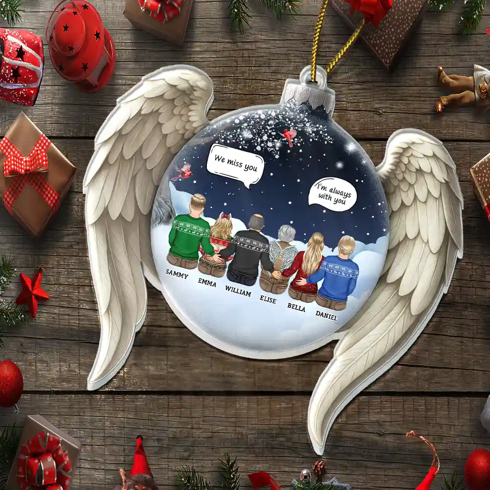 We Miss You Family Memorial - Personalized Custom Shaped Acrylic Ornament - Image 6
