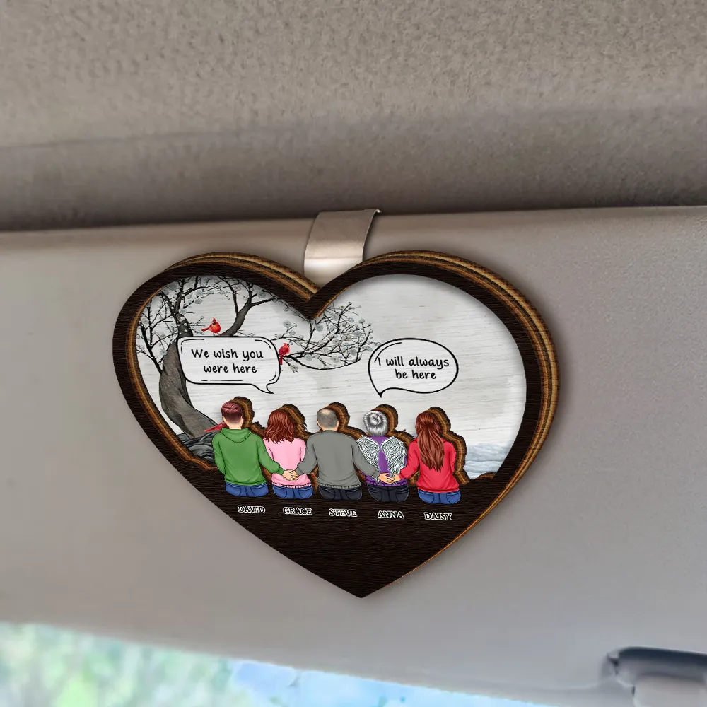 We Miss You Family Memorial - Personalized Custom Shaped Car Visor Clip - Image 2