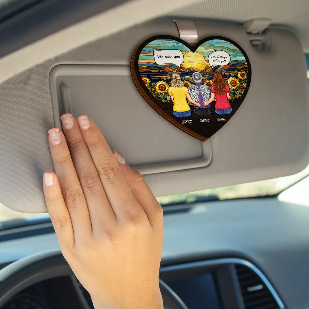 We Miss You Family Memorial - Personalized Custom Shaped Car Visor Clip - Image 4