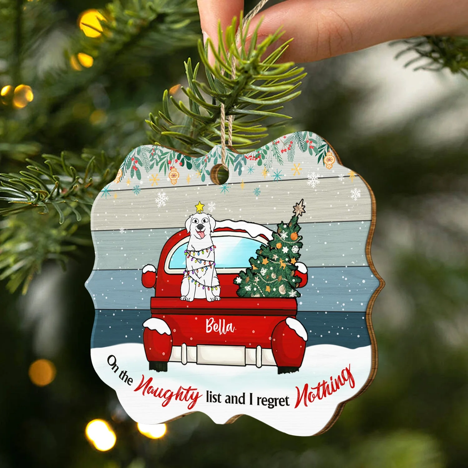 We Regret Nothing - Gift For Dog Cat Lovers - Personalized Custom Shaped Wooden Ornament - Image 2